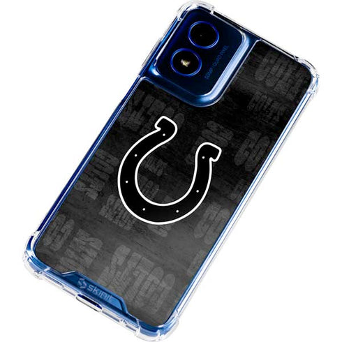 NFL Indianapolis Colts Black & White Moto G 5G (2024) Clear Case