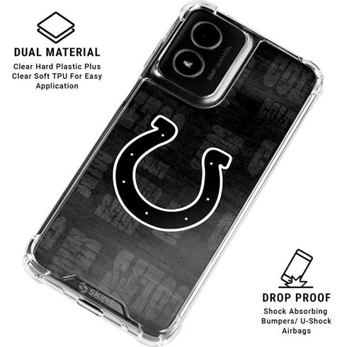 NFL Indianapolis Colts Black & White Moto G Power 5G (2024) Clear Case