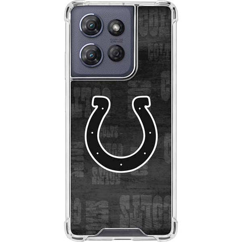 NFL Indianapolis Colts Black & White Moto G Power 5G (2025) Clear Case