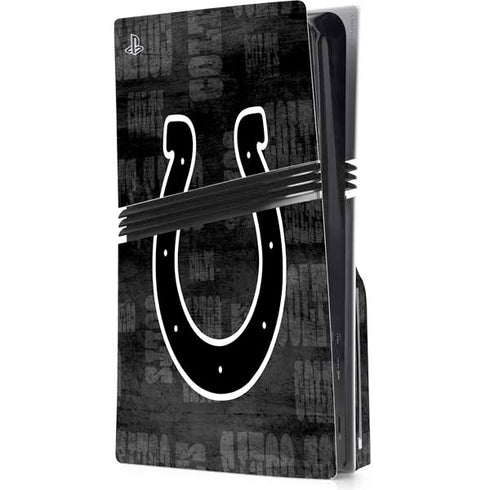 NFL Indianapolis Colts Black & White PS5 Pro Disk Console Skin