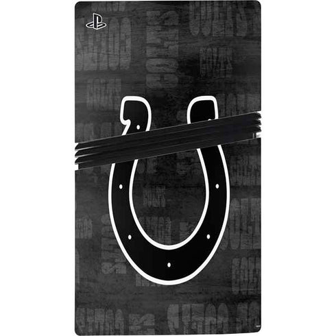 NFL Indianapolis Colts Black & White PS5 Pro Disk Console Skin