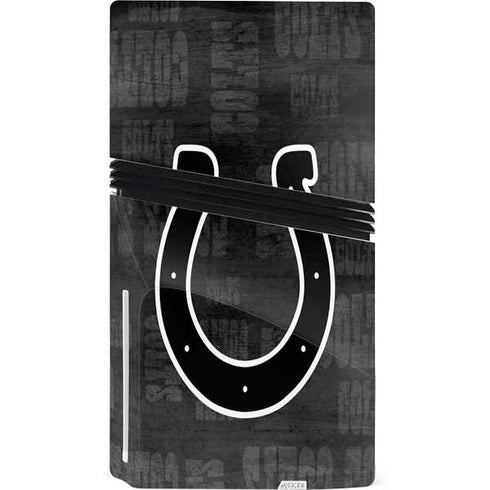 NFL Indianapolis Colts Black & White PS5 Pro Disk Console Skin