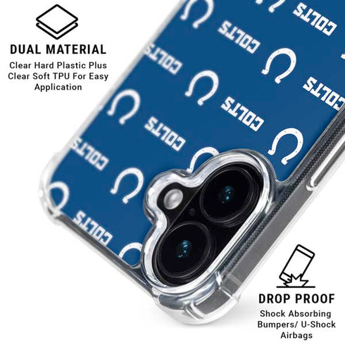 NFL Indianapolis Colts Blitz Series iPhone 16 Clear Case
