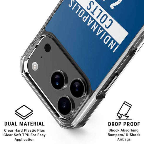 NFL Indianapolis Colts Blue Performance Series iPhone 18 Pro Clear Case
