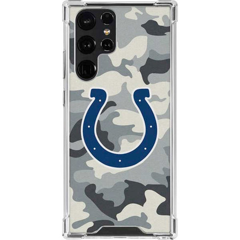 NFL Indianapolis Colts Camo Galaxy S23 Ultra Clear Case