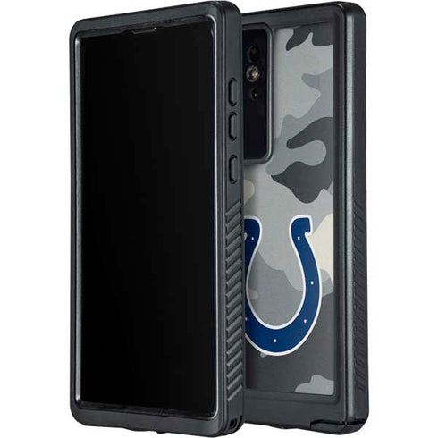 NFL Indianapolis Colts Camo Galaxy S24 Ultra Waterproof Case