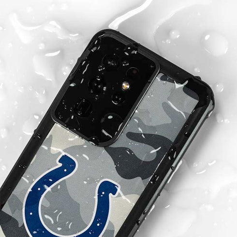 NFL Indianapolis Colts Camo Galaxy S24 Ultra Waterproof Case