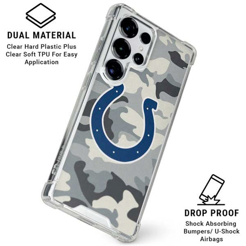 NFL Indianapolis Colts Camo Galaxy S26 Ultra Clear Case