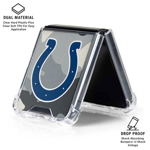 NFL Indianapolis Colts Camo Galaxy Z Flip6 Clear Case