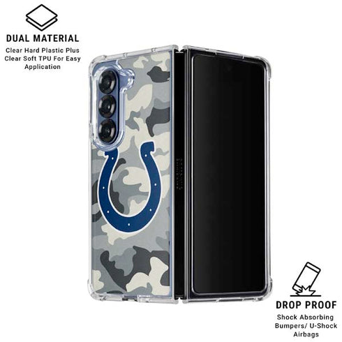NFL Indianapolis Colts Camo Galaxy Z Fold6 Clear Case