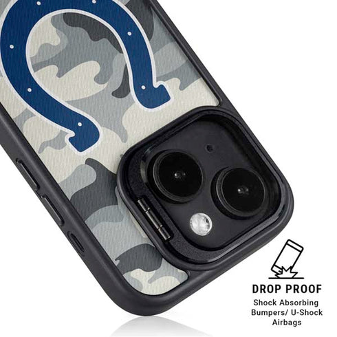 NFL Indianapolis Colts Camo iPhone 14 Plus Kickstand Case