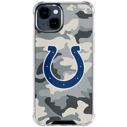 NFL Indianapolis Colts Camo iPhone 15 Clear Case