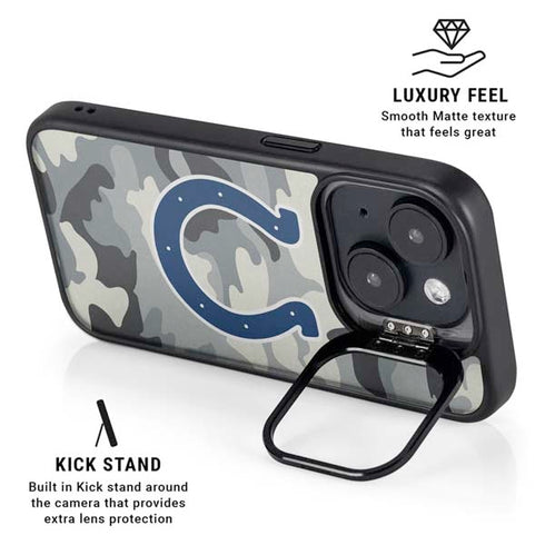NFL Indianapolis Colts Camo iPhone 15 Kickstand Case