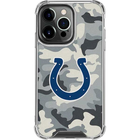 NFL Indianapolis Colts Camo iPhone 16 Pro Clear Case