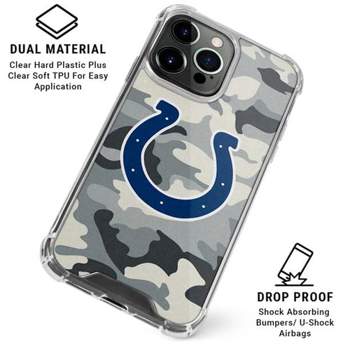 NFL Indianapolis Colts Camo iPhone 16 Pro Clear Case