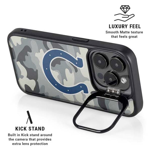 NFL Indianapolis Colts Camo iPhone 16 Pro Kickstand Case