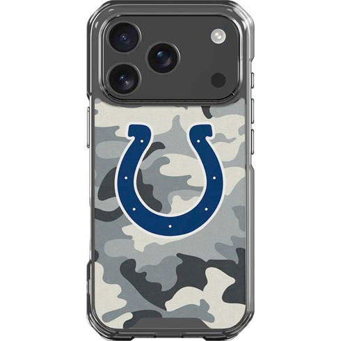 NFL Indianapolis Colts Camo iPhone 18 Pro Clear Case