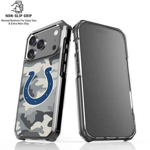NFL Indianapolis Colts Camo iPhone 18 Pro Clear Case