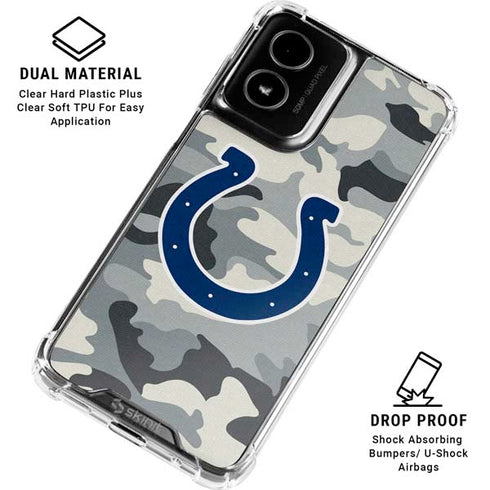 NFL Indianapolis Colts Camo Moto G Power 5G (2024) Clear Case