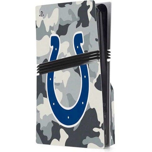 NFL Indianapolis Colts Camo PS5 Pro Disk Console Skin