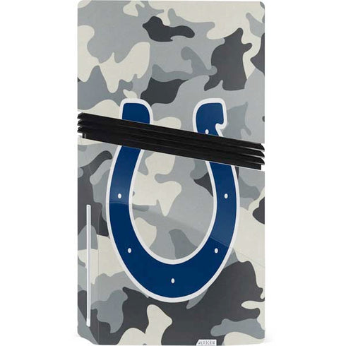 NFL Indianapolis Colts Camo PS5 Pro Disk Console Skin