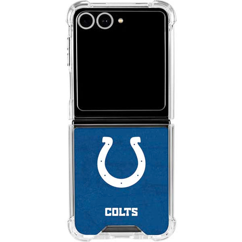 NFL Indianapolis Colts Distressed Galaxy Z Flip7 Clear Case