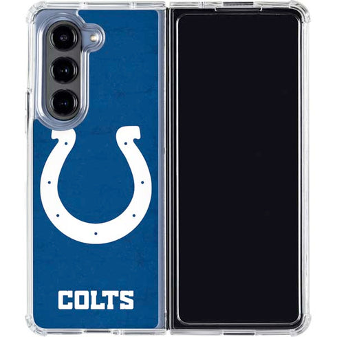NFL Indianapolis Colts Distressed Galaxy Z Fold5 5G Clear Case