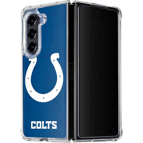 NFL Indianapolis Colts Distressed Galaxy Z Fold5 5G Clear Case