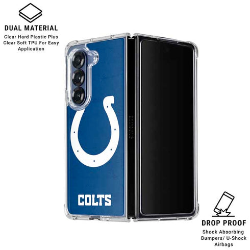 NFL Indianapolis Colts Distressed Galaxy Z Fold6 Clear Case