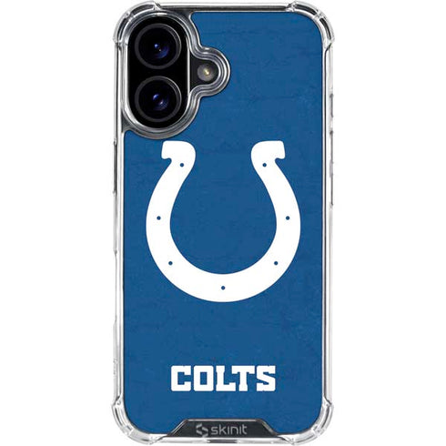 NFL Indianapolis Colts Distressed iPhone 16 Plus Clear Case