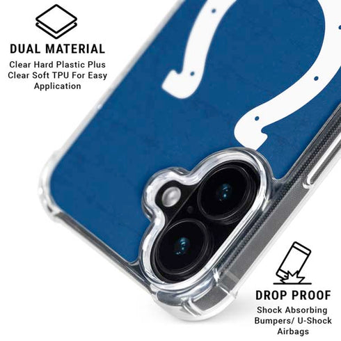 NFL Indianapolis Colts Distressed iPhone 16 Plus Clear Case