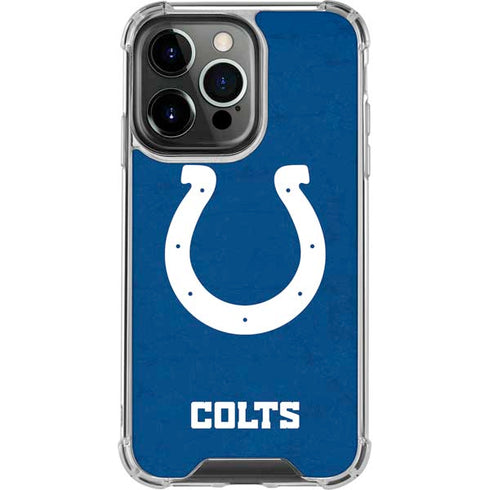 NFL Indianapolis Colts Distressed iPhone 16 Pro Max Clear Case