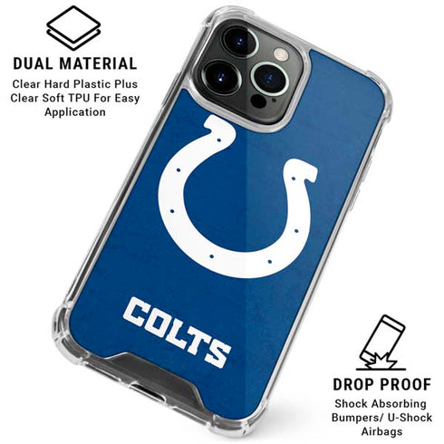 NFL Indianapolis Colts Distressed iPhone 16 Pro Max Clear Case