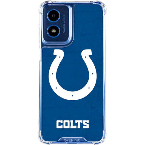 NFL Indianapolis Colts Distressed Moto G 5G (2024) Clear Case