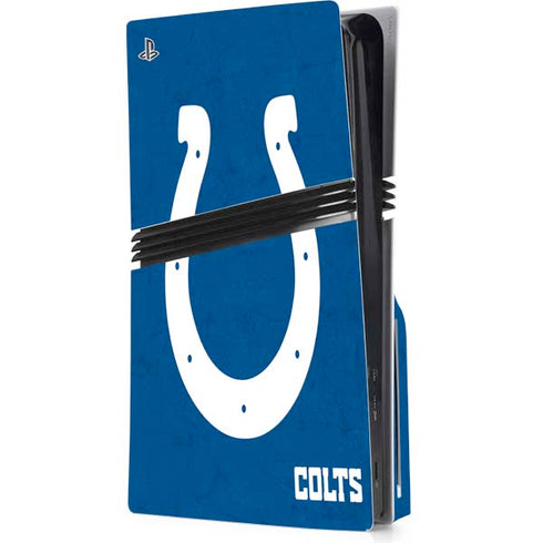NFL Indianapolis Colts Distressed PS5 Pro Disk Console Skin