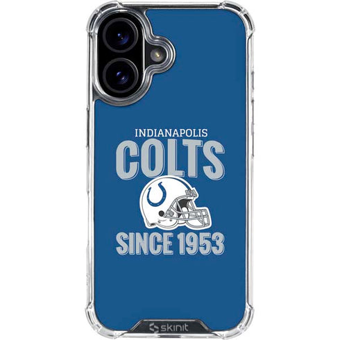 NFL Indianapolis Colts Helmet iPhone 16 Plus Clear Case