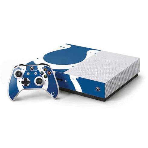 NFL Indianapolis Colts Large Logo Xbox One S Console and Controller Bundle Skin