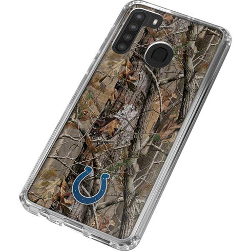 NFL Indianapolis Colts Realtree AP Camo Galaxy A21 Clear Case