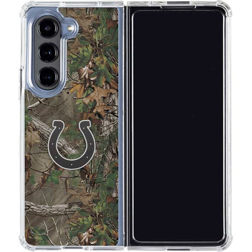 NFL Indianapolis Colts Realtree Xtra Green Camo Galaxy Z Fold5 5G Clear Case