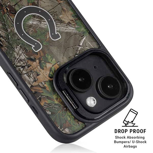 NFL Indianapolis Colts Realtree Xtra Green Camo iPhone 15 Plus Kickstand Case