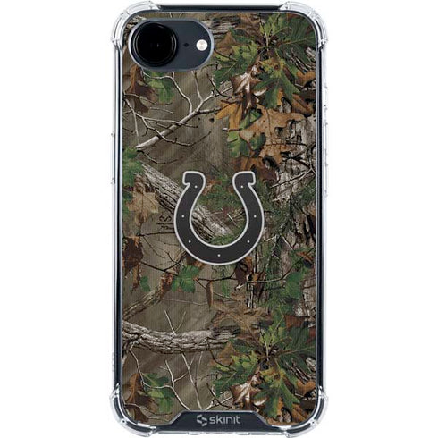 NFL Indianapolis Colts Realtree Xtra Green Camo iPhone 16e Clear Case