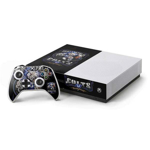 Liquid Blue NFL Indianapolis Colts Running Back Xbox One S Console and Controller Bundle Skin