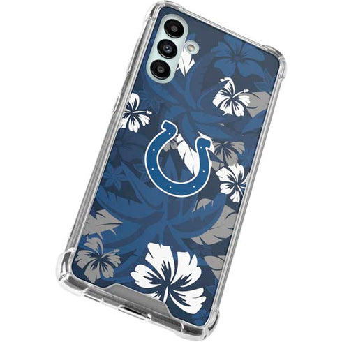 NFL Indianapolis Colts Tropical Print Galaxy A13 5G Clear Case