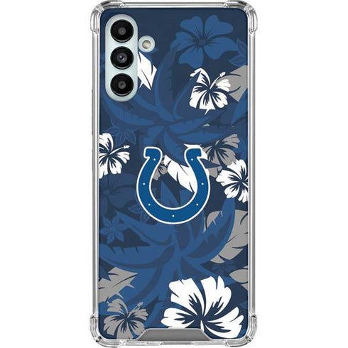NFL Indianapolis Colts Tropical Print Galaxy A13 5G Clear Case