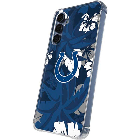 NFL Indianapolis Colts Tropical Print Galaxy A35 5G Clear Case