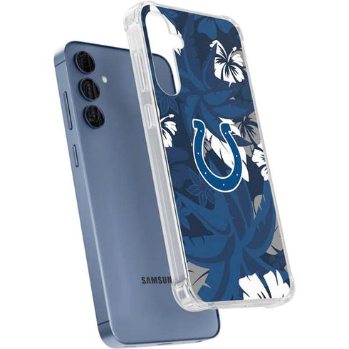NFL Indianapolis Colts Tropical Print Galaxy A35 5G Clear Case