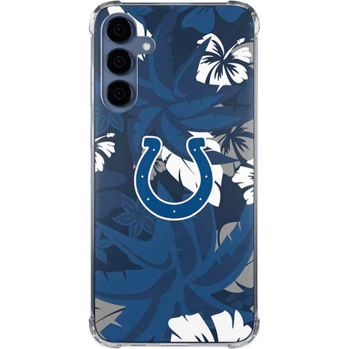 NFL Indianapolis Colts Tropical Print Galaxy A55 5G Clear Case