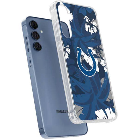 NFL Indianapolis Colts Tropical Print Galaxy A55 5G Clear Case