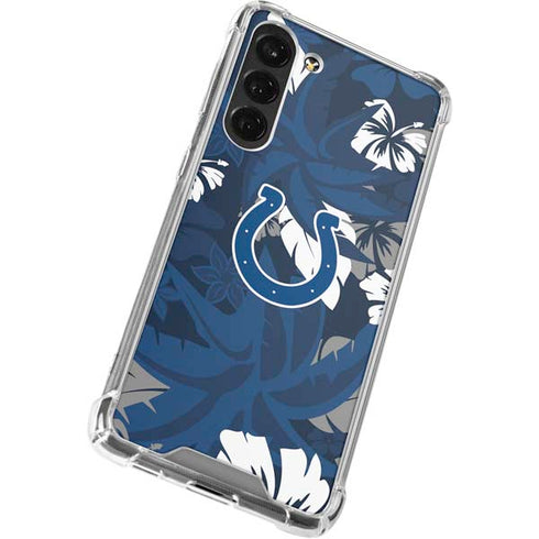 NFL Indianapolis Colts Tropical Print Galaxy S24 FE Clear Case