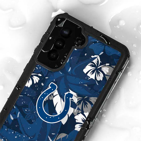 NFL Indianapolis Colts Tropical Print Galaxy S24 Plus Waterproof Case